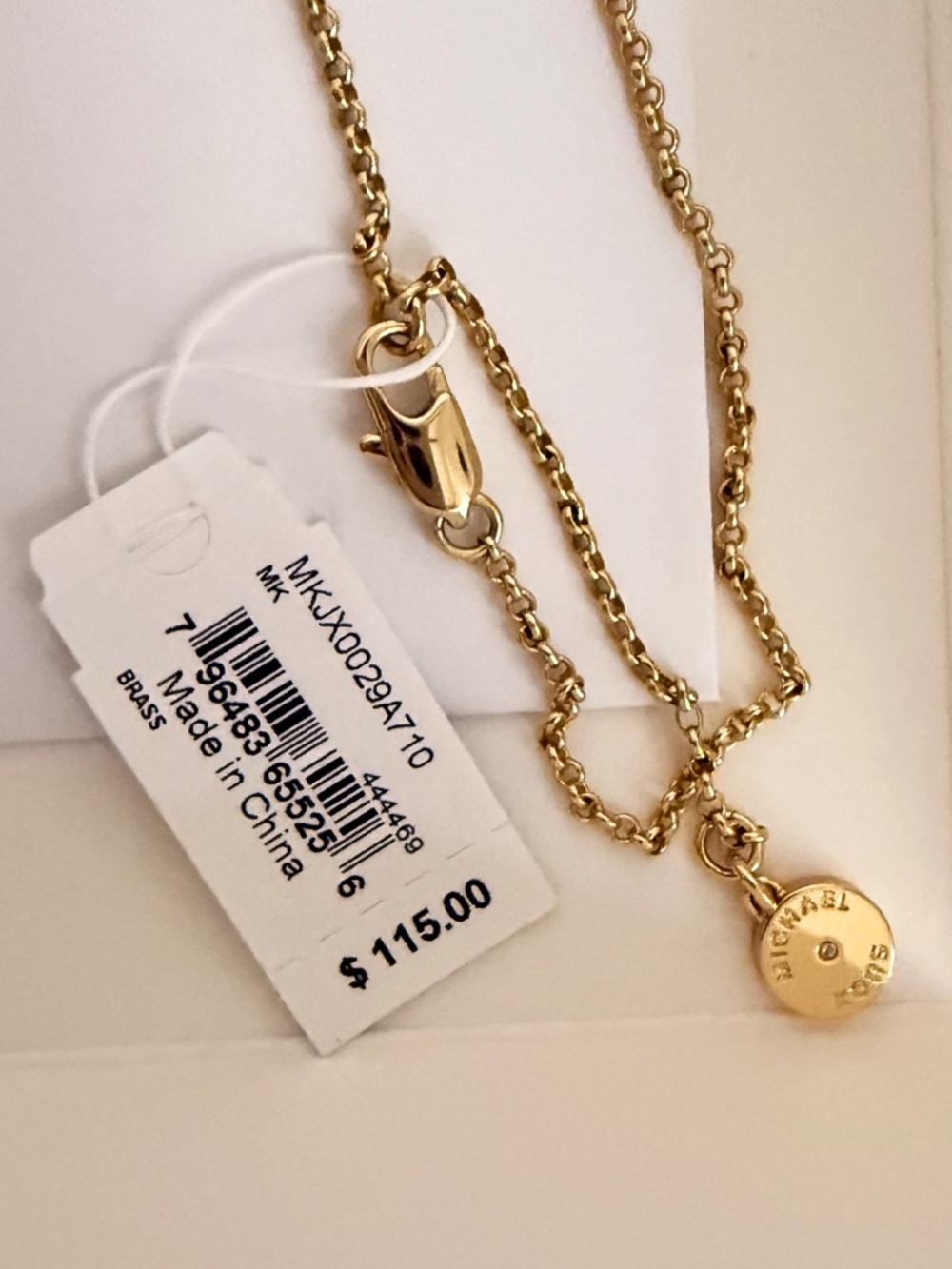 Michael Kors 14k Gold Plated Interlocking-Circles Rhinestone Necklace - Picture 6 of 9